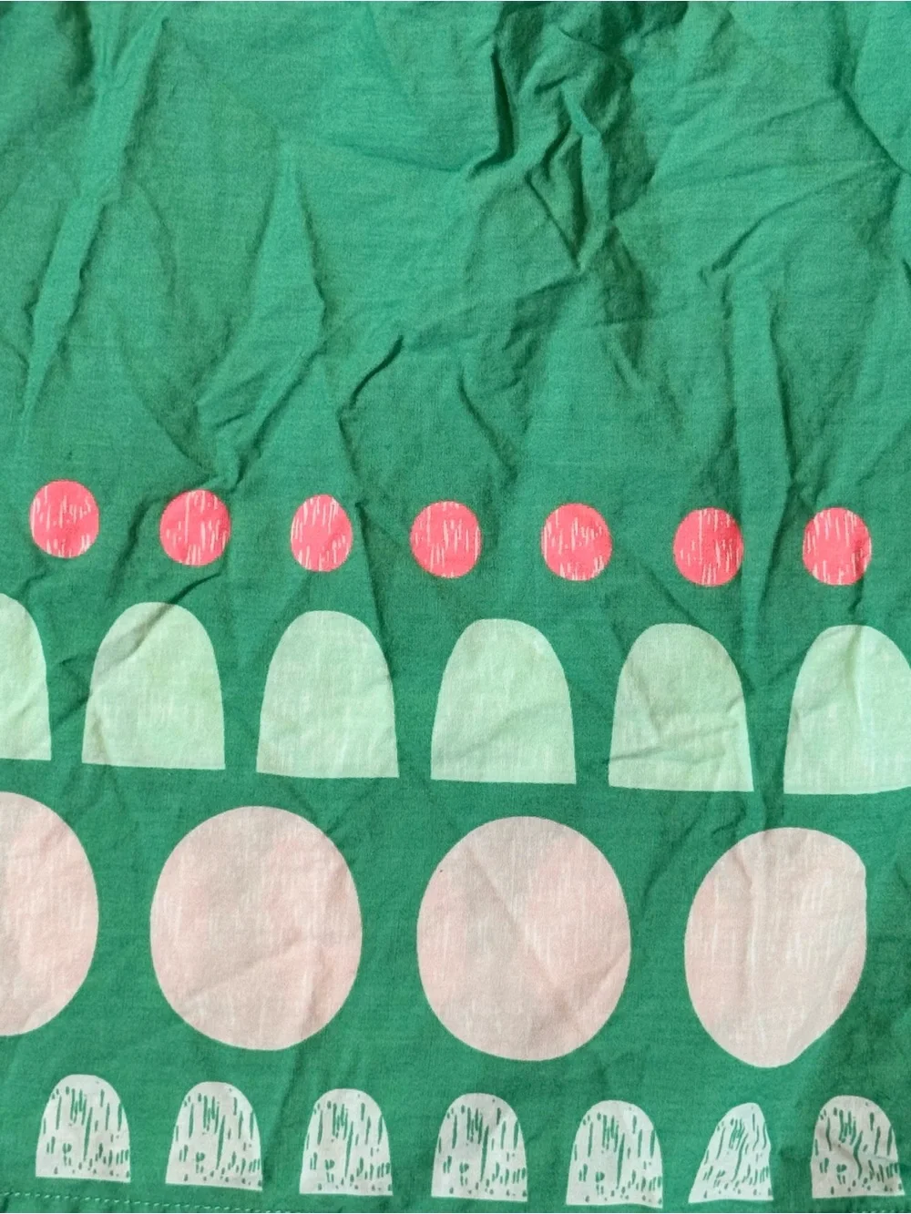 Gymboree Baby Girl Green Geometric Flutter Sleeve Dress 12-18M Cotton Retro